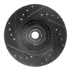 R1 95-11 Ford Explorer Front Right Drilled & Slotted Black Brake Rotor