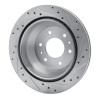R1 02-09 Buick Rainier Rear Left Drilled & Slotted Silver Brake Rotor