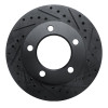 R1 94-96 Ford F-150 4WD Front Right Drilled & Slotted Black Brake Rotor
