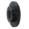 R1 94-96 Ford F-150 4WD Front Left Drilled & Slotted Black Brake Rotor