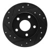 R1 84-87 Pontiac Fiero Rear Left Drilled & Slotted Black Brake Rotor