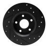 R1 84-87 Pontiac Fiero Rear Left Drilled & Slotted Black Brake Rotor