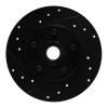 R1 84-87 Pontiac Fiero Front Left Drilled & Slotted Black Brake Rotor