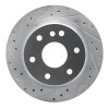 R1 00-14 Cadillac Escalade Rear Left Drilled & Slotted Silver Brake Rotor