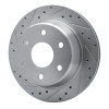 R1 00-14 Cadillac Escalade Rear Left Drilled & Slotted Silver Brake Rotor