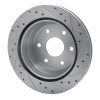 R1 00-14 Cadillac Escalade Rear Left Drilled & Slotted Silver Brake Rotor