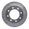 R1 99-20 Chevy Silverado 2500 HD/2500 HD Classic Rear Right Drilled & Slotted Silver Brake Rotor