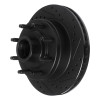 R1 86-94 Ford E-250 Econoline Club Wagon Front Right Drilled & Slotted Black Brake Rotor