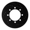 R1 71-91 Chevrolet P30 Van Front Right Drilled & Slotted Black Brake Rotor