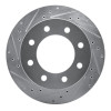 R1 99-25 Chevrolet Suburban 2500 Rear Left Drilled & Slotted Silver Brake Rotor