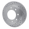 R1 99-20 Cadillac DeVille Front Left Drilled & Slotted Silver Brake Rotor