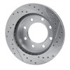 R1 99-20 Cadillac DeVille Front Left Drilled & Slotted Silver Brake Rotor