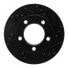 R1 76-93 Ford F-150 4WD Front Right Drilled & Slotted Black Brake Rotor ECB-54109R