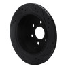 R1 15-20 Chevrolet Colorado Rear Left Drilled & Slotted Black Brake Rotor