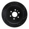 R1 15-20 Chevrolet Colorado Rear Left Drilled & Slotted Black Brake Rotor