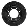 R1 80-94 Ford F-350 4WD (Excl Super Duty) Front Right Drilled & Slotted Black Brake Rotor