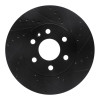 R1 15-20 Chevrolet Colorado Front Right Drilled & Slotted Black Brake Rotor