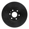 R1 15-20 Chevrolet Colorado Front Right Drilled & Slotted Black Brake Rotor