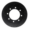 R1 77-79 Ford F-350 4WD (Excl Super Duty) Front Left Drilled & Slotted Black Brake Rotor