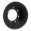R1 77-79 Ford F-350 4WD (Excl Super Duty) Front Left Drilled & Slotted Black Brake Rotor