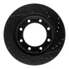 R1 77-79 Ford F-350 4WD (Excl Super Duty) Front Left Drilled & Slotted Black Brake Rotor
