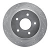 R1 98-05 Chevrolet Blazer Rear Left Drilled & Slotted Silver Brake Rotor