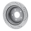 R1 98-05 Chevrolet Blazer Rear Left Drilled & Slotted Silver Brake Rotor