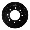 R1 11-25 Chevrolet Silverado 3500 HD Rear Left Drilled & Slotted Black Brake Rotor