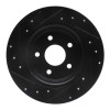 R1 13-18 Ford Escape Rear Right Drilled & Slotted Black Brake Rotor