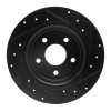 R1 13-18 Ford Transit Connect Rear Left Drilled & Slotted Black Brake Rotor