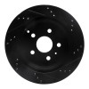R1 10-17 Chevrolet Equinox Rear Left Drilled & Slotted Black Brake Rotor