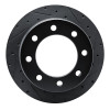 R1 09-20 Chevrolet Express 3500 Rear Right Drilled & Slotted Black Brake Rotor