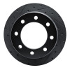 R1 09-20 Chevrolet Express 3500 Rear Left Drilled & Slotted Black Brake Rotor