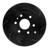 R1 07-17 Buick Enclave Rear Right Drilled & Slotted Black Brake Rotor