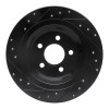 R1 15-23 Ford Mustang Rear Right Drilled & Slotted Black Brake Rotor