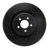 R1 15-23 Ford Mustang Front Left Drilled & Slotted Black Brake Rotor