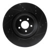 R1 15-23 Ford Mustang Front Left Drilled & Slotted Black Brake Rotor