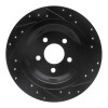 R1 15-23 Ford Mustang Rear Left Drilled & Slotted Black Brake Rotor