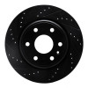 R1 07-17 Buick Enclave Front Left Drilled & Slotted Black Brake Rotor
