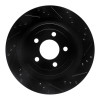 R1 15-23 Ford Mustang Rear Right Drilled & Slotted Black Brake Rotor ECB-54074R