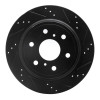 R1 07-20 Cadillac Escalade Rear Right Drilled & Slotted Black Brake Rotor