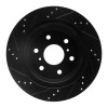 R1 07-20 Cadillac Escalade Rear Right Drilled & Slotted Black Brake Rotor