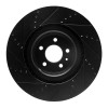 R1 13-14 Ford Mustang Front Right Drilled & Slotted Black Brake Rotor