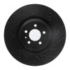 R1 13-14 Ford Mustang Front Right Drilled & Slotted Black Brake Rotor