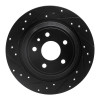 R1 13-20 Ford Fusion Rear Left Drilled & Slotted Black Brake Rotor