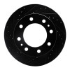 R1 01-25 Chevrolet Silverado 3500 Front Left Drilled & Slotted Black Brake Rotor