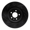 R1 11-14 Ford Mustang Front Right Drilled & Slotted Black Brake Rotor