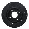 R1 11-19 Ford Fiesta (USA/Canada) Front Right Drilled & Slotted Black Brake Rotor