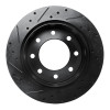 R1 03-05 Chevrolet Silverado 1500 Rear Right Drilled & Slotted Black Brake Rotor