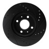 R1 08-11 Ford Focus Front Left Drilled & Slotted Black Brake Rotor